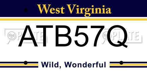 ATB57Q West Virginia License Plate