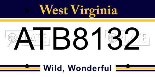 ATB8132 West Virginia License Plate