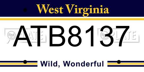 ATB8137 West Virginia License Plate