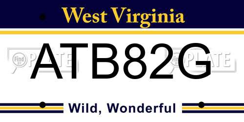 ATB82G West Virginia License Plate