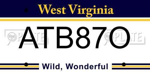 ATB87O West Virginia License Plate