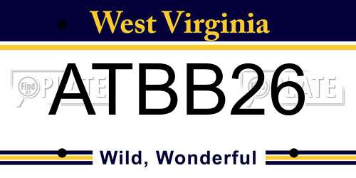ATBB26 West Virginia License Plate