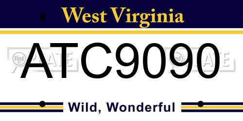 ATC9090 West Virginia License Plate