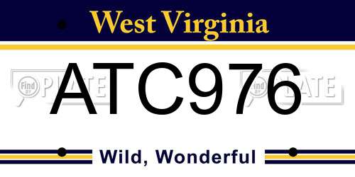 ATC976 West Virginia License Plate