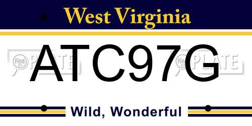 ATC97G West Virginia License Plate
