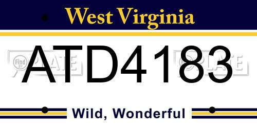 ATD4183 West Virginia License Plate