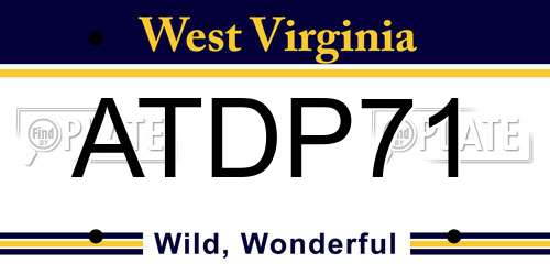 ATDP71 West Virginia License Plate