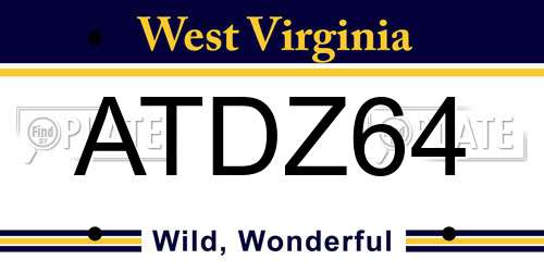 ATDZ64 West Virginia License Plate