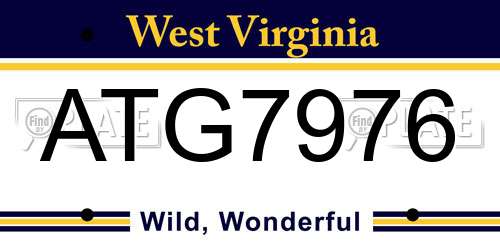 ATG7976 West Virginia License Plate