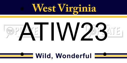 ATIW23 West Virginia License Plate