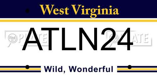 ATLN24 West Virginia License Plate