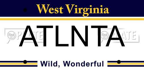 ATLNTA West Virginia License Plate
