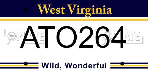 ATO264 West Virginia License Plate