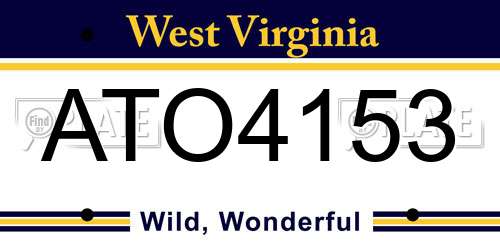 ATO4153 West Virginia License Plate