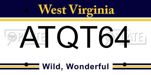 ATQT64 West Virginia License Plate
