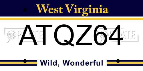 ATQZ64 West Virginia License Plate
