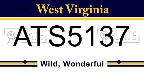 ATS5137 West Virginia License Plate