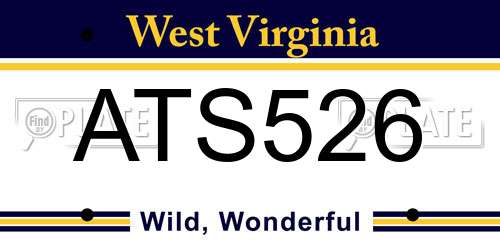 ATS526 West Virginia License Plate