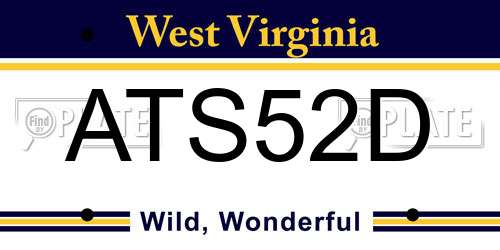 ATS52D West Virginia License Plate