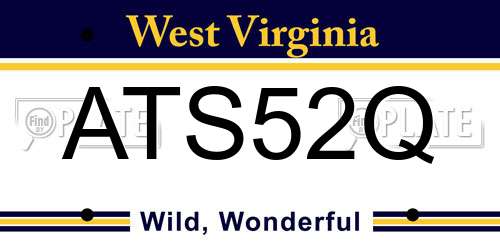 ATS52Q West Virginia License Plate