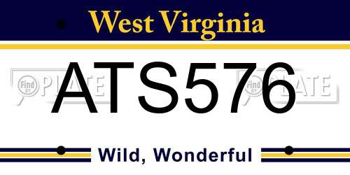 ATS576 West Virginia License Plate