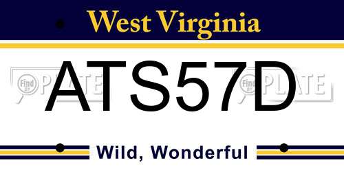 ATS57D West Virginia License Plate