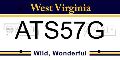 ATS57G West Virginia License Plate