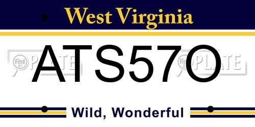 ATS57O West Virginia License Plate