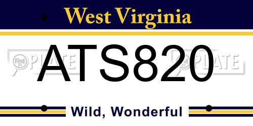 ATS820 West Virginia License Plate
