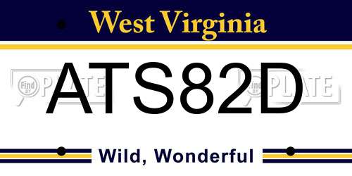 ATS82D West Virginia License Plate