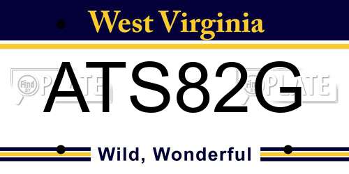 ATS82G West Virginia License Plate