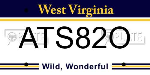 ATS82O West Virginia License Plate