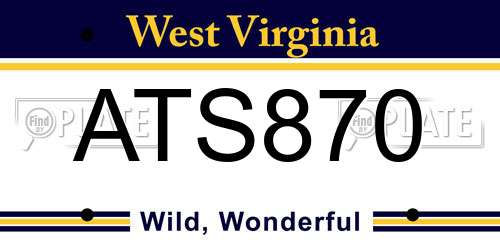 ATS870 West Virginia License Plate