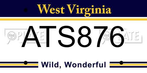 ATS876 West Virginia License Plate