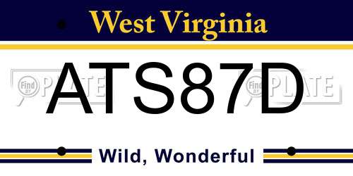 ATS87D West Virginia License Plate