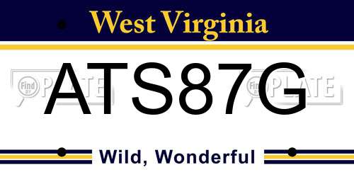 ATS87G West Virginia License Plate