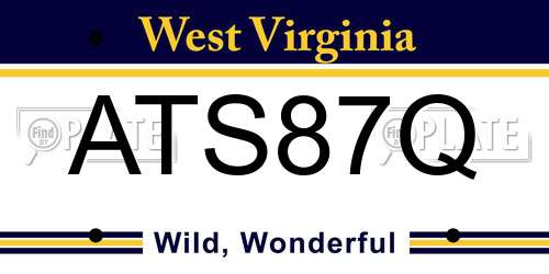 ATS87Q West Virginia License Plate