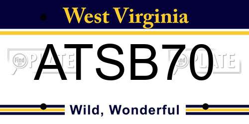 ATSB70 West Virginia License Plate