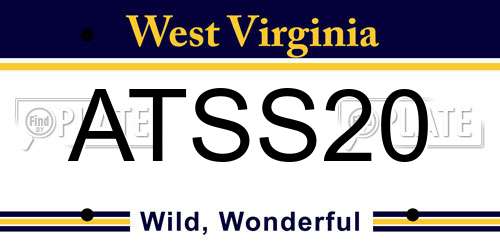 ATSS20 West Virginia License Plate