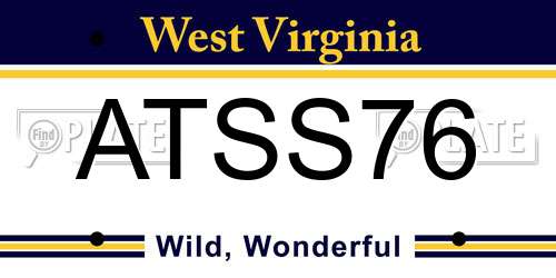 ATSS76 West Virginia License Plate