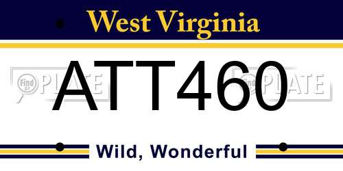 ATT460 West Virginia License Plate