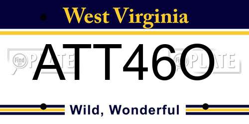 ATT46O West Virginia License Plate