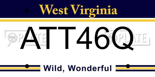 ATT46Q West Virginia License Plate