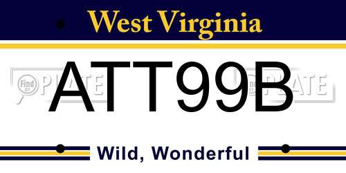 ATT99B West Virginia License Plate