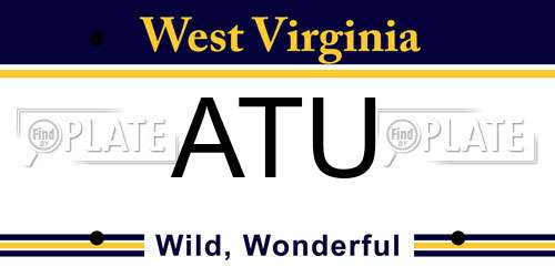 ATU West Virginia License Plate