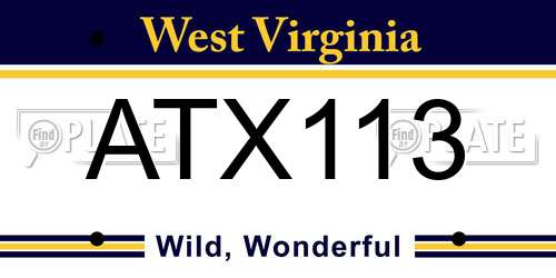 ATX113 West Virginia License Plate