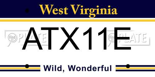 ATX11E West Virginia License Plate