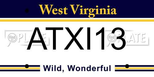ATXI13 West Virginia License Plate