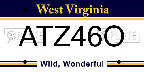 ATZ46O West Virginia License Plate