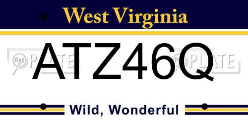 ATZ46Q West Virginia License Plate